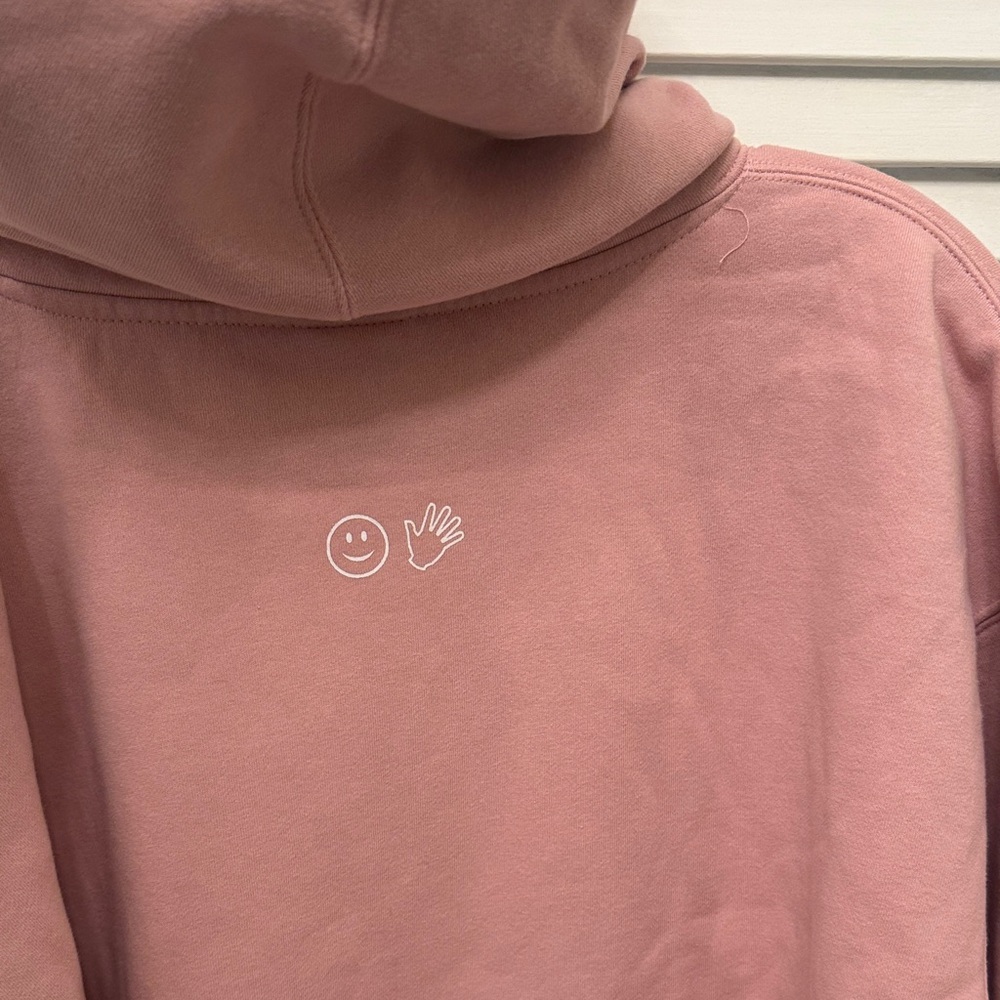 Glossier Dusty Pink Logo Hoodie XXL Blush New without Tags - Fancy Cute - Picture 8 of 9
